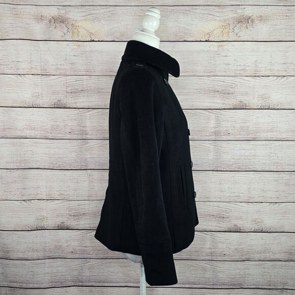 Vintage J. Crew 100% Wool Classic Double Breasted Peacoat Medium Black Y2K - Picture 5 of 8